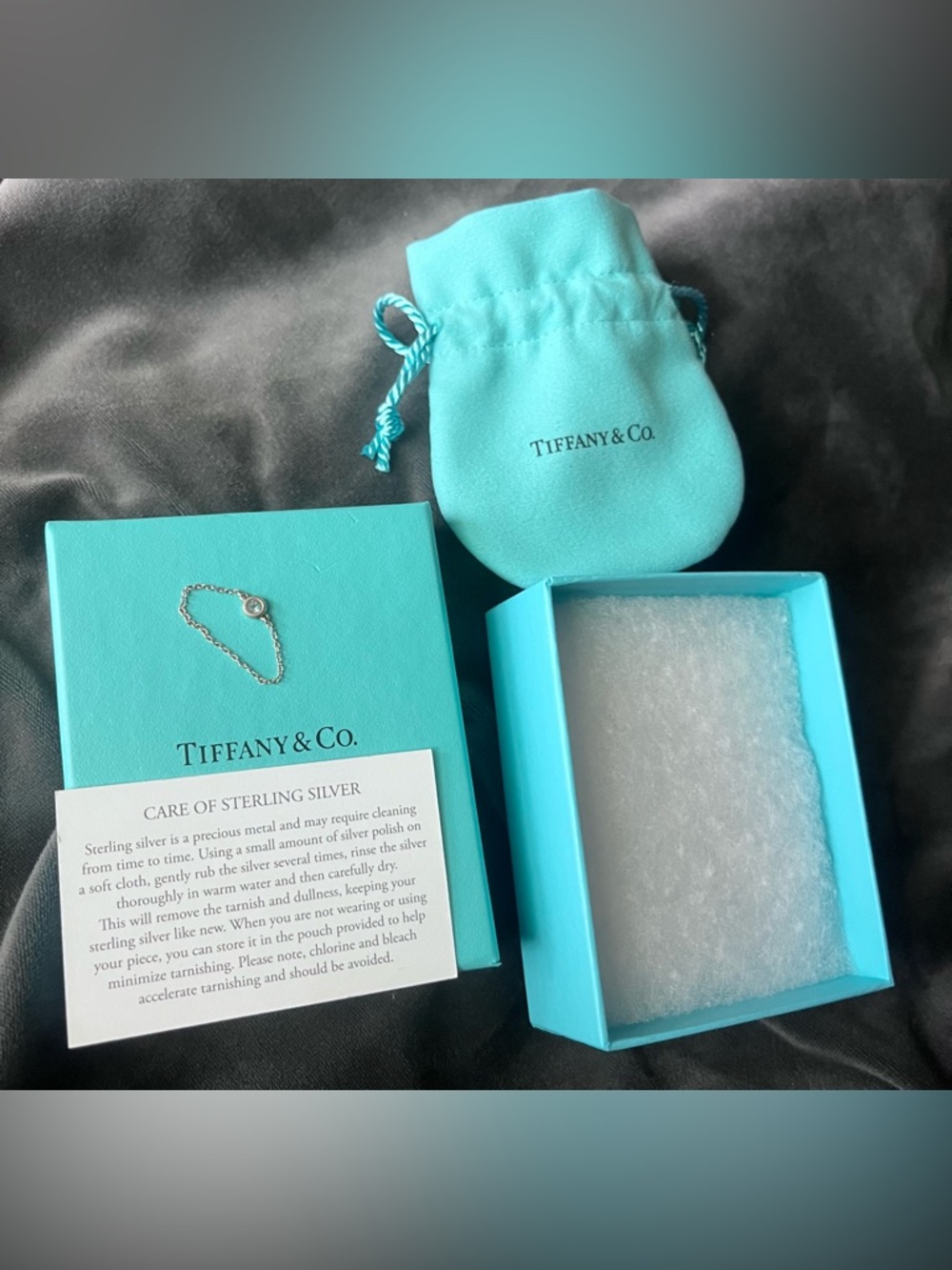 Tiffany & Co. Color by the Yard Ring in Silver with an Aquamarine size 8